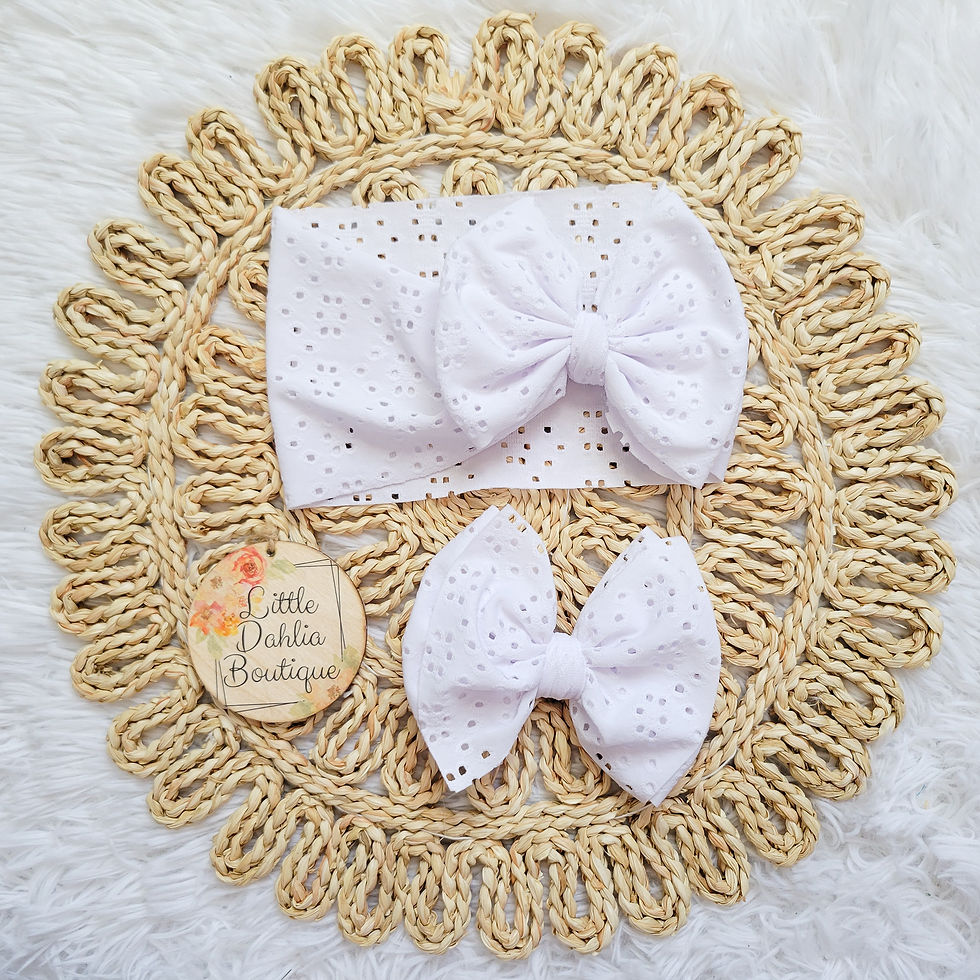 White Eyelet Bows