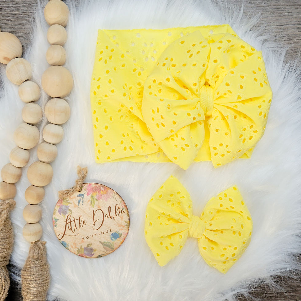Yellow Eyelet Bows