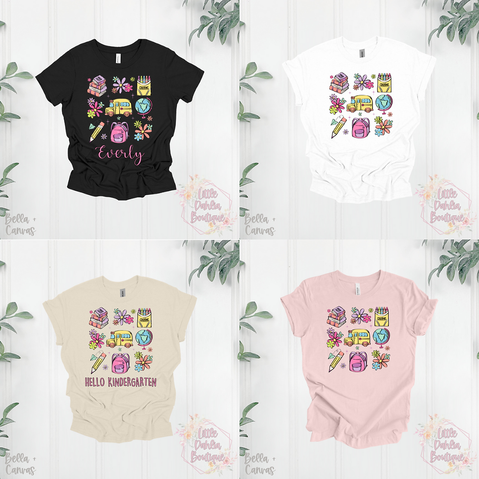 Thumbnail: Purple School Supplies Custom Shirts - DTF