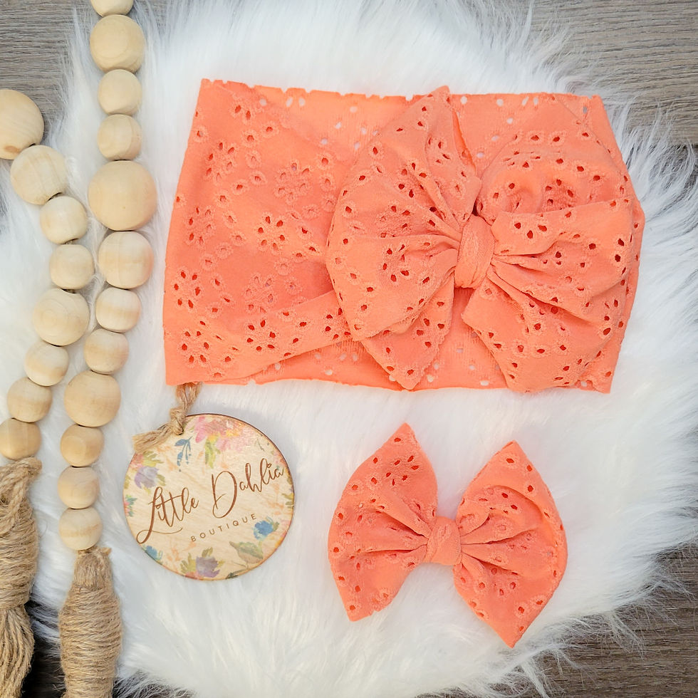 Coral Eyelet Bows