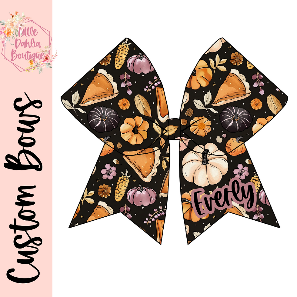 Thanksgiving Pie Custom Cheer Bows