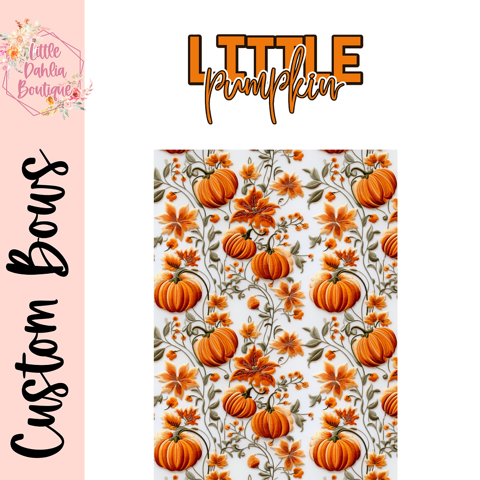 Pumpkin Floral Custom Name Bows