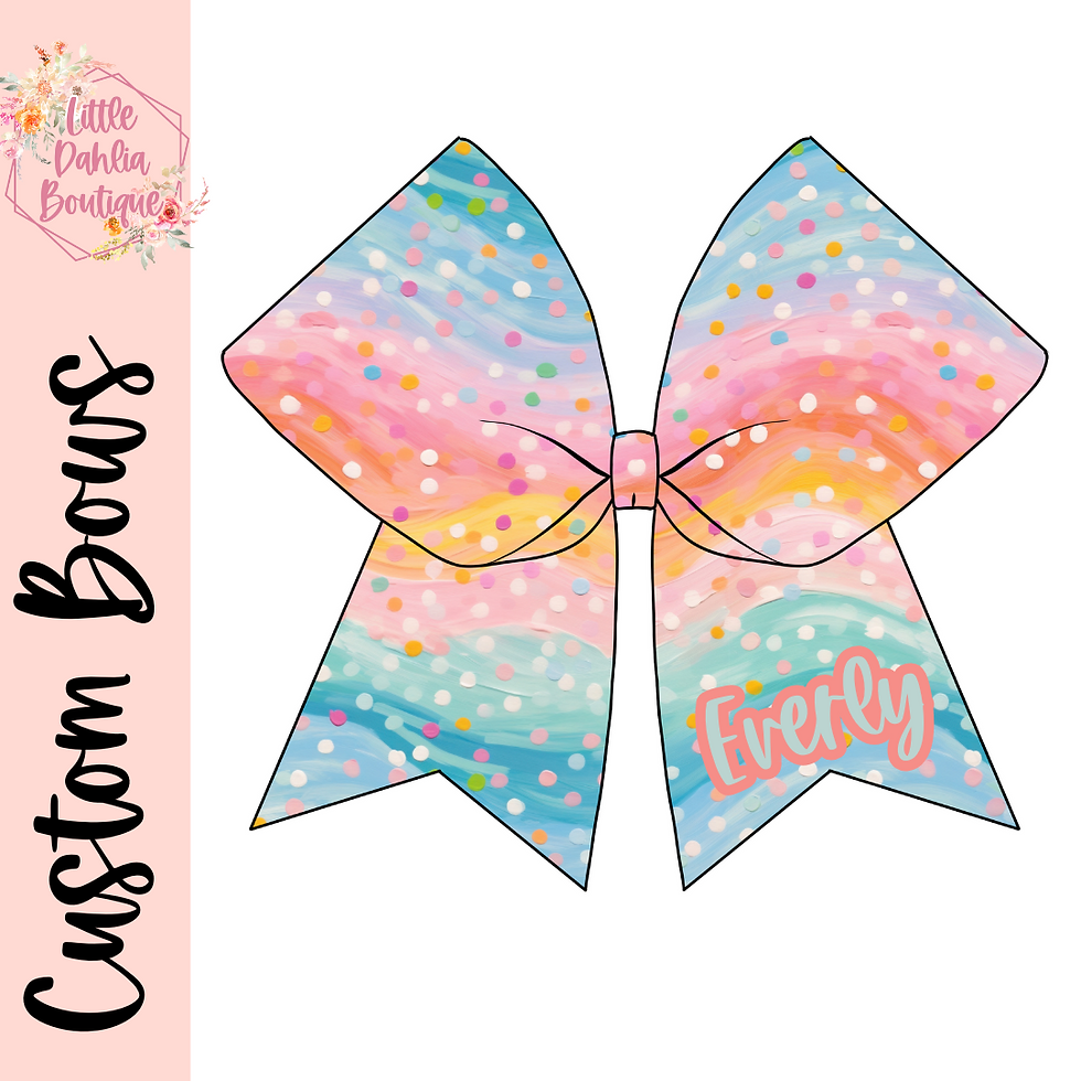 Watercolor Dots Custom Cheer Bows