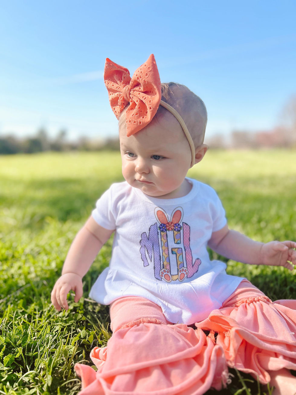 Thumbnail: Coral Eyelet Bows