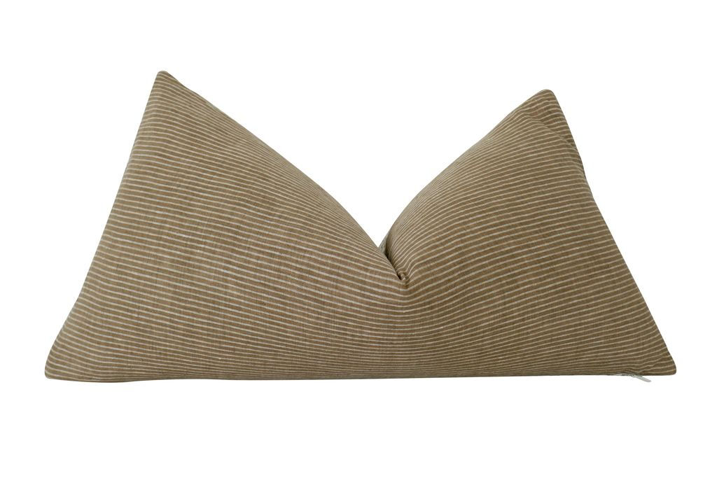 Fragments Identity Camel & Sand Pinstripe Pillow