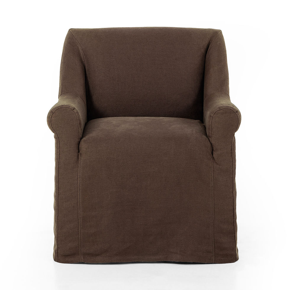 Terrain Relaxed Slipcover Belgian Linen Dining Chair