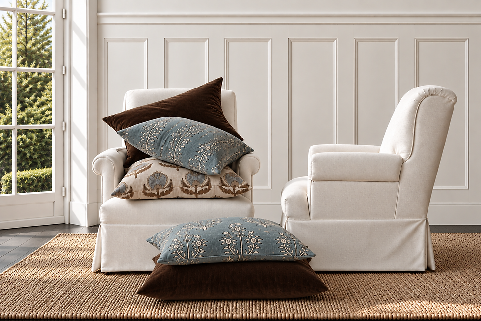 Thumbnail: Fragments Identity Linen Block Print Pillow