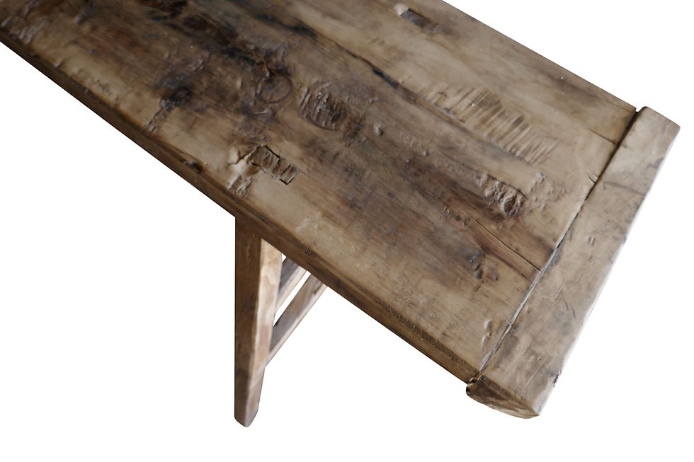 Thumbnail: Antique Elmwood Rustic Console Table, 98" Long