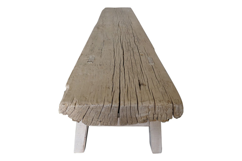 Thumbnail: Vintage Shandong Elmwood Bench / 75.5" Long