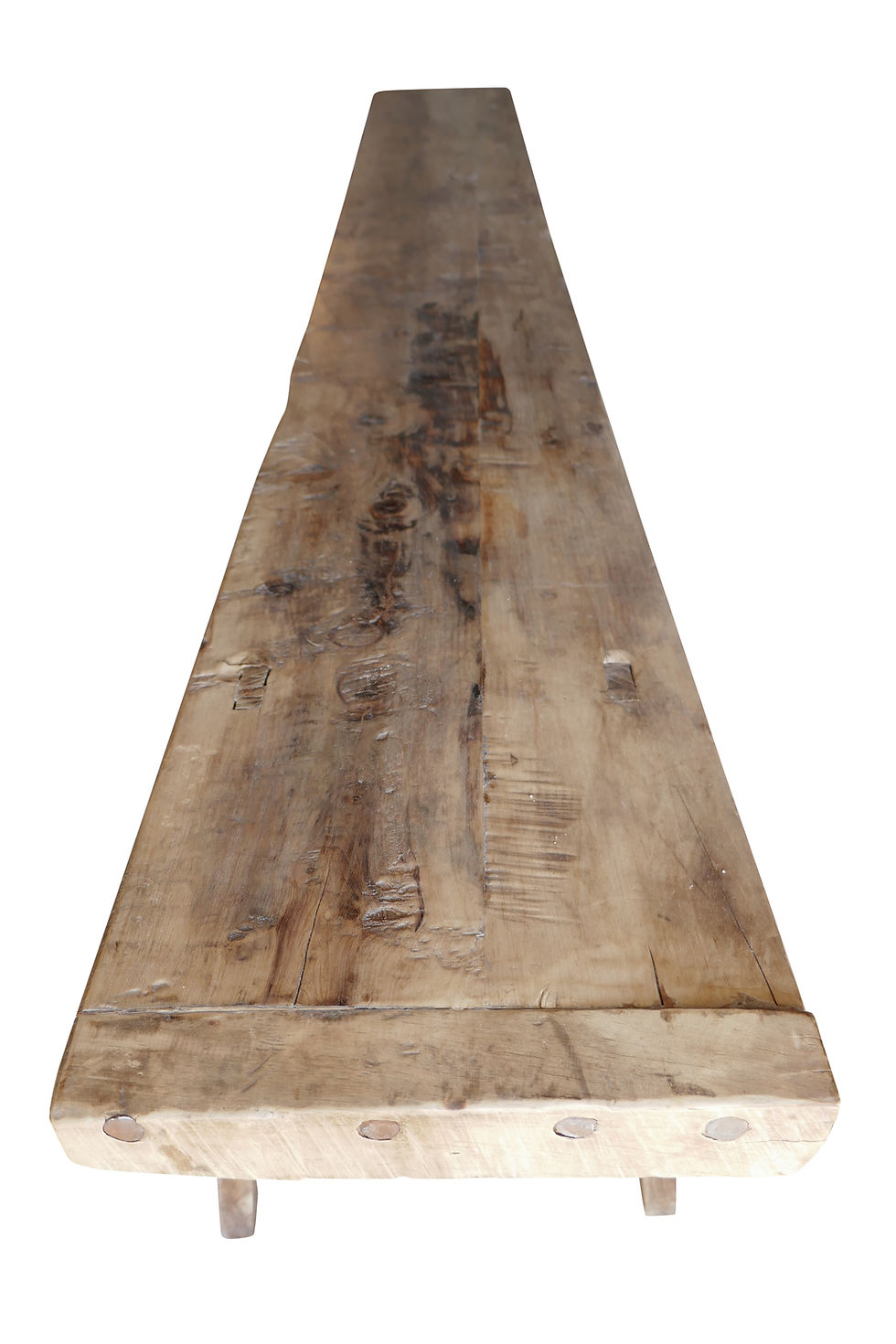 Thumbnail: Antique Elmwood Rustic Console Table, 98" Long