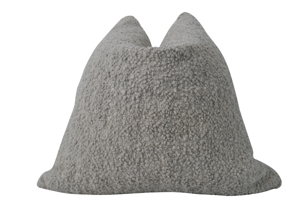 FI Belgium Loomed Natural Boucle Pillow, 24"x24"