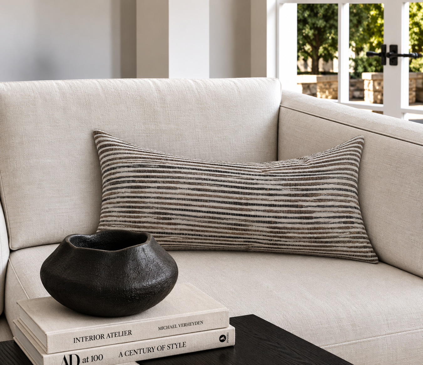 Fragments Identity Italian Woven Rolled Raw Silk Pillow