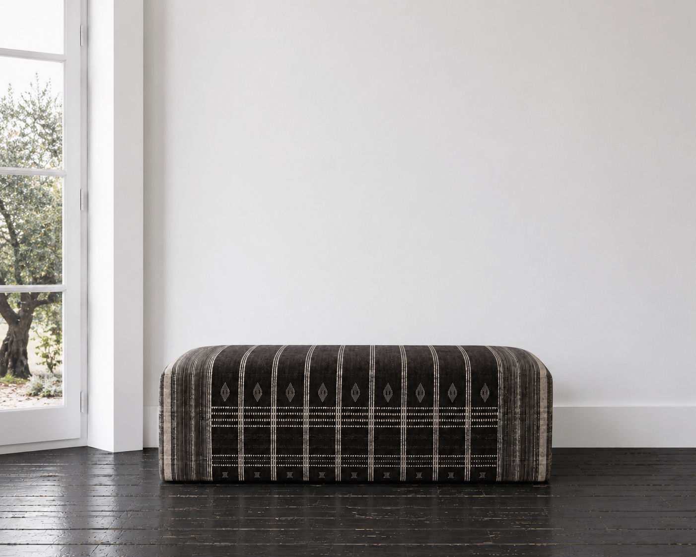 Fragments Identity Woven Wool Cocktail Ottoman