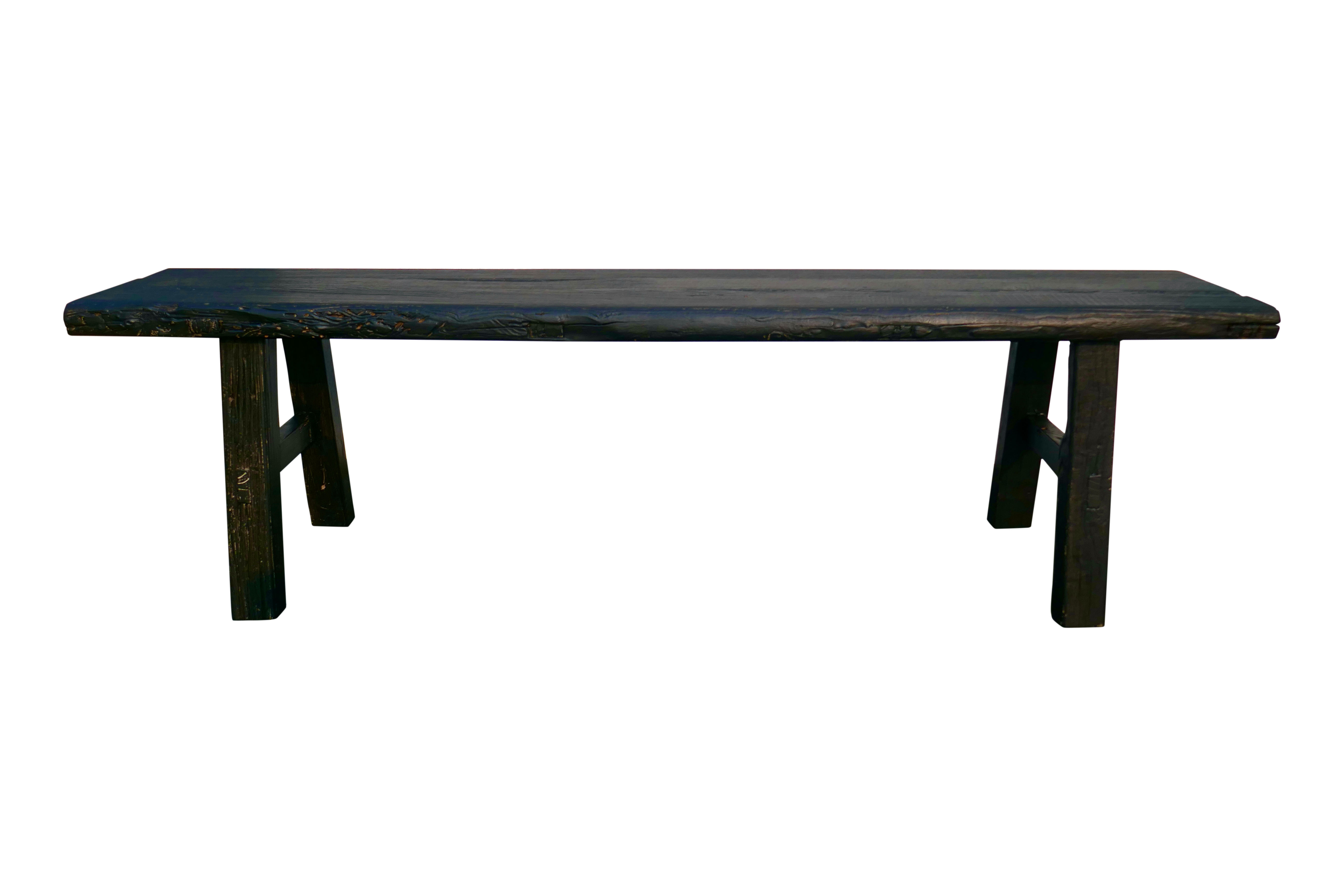 SOLD Asian Ebony Bench in Vintage Elmwood