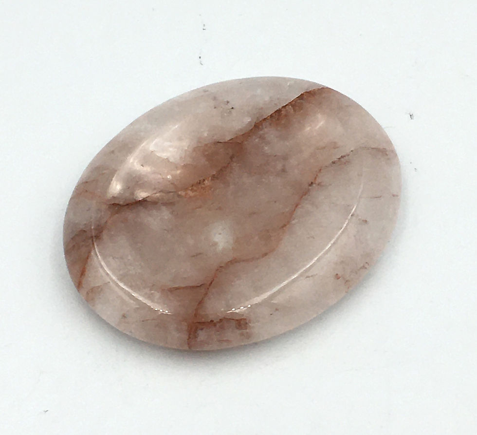 Fire Quartz AKA Hematoid Quartz Thumb Stone / Worry Stone