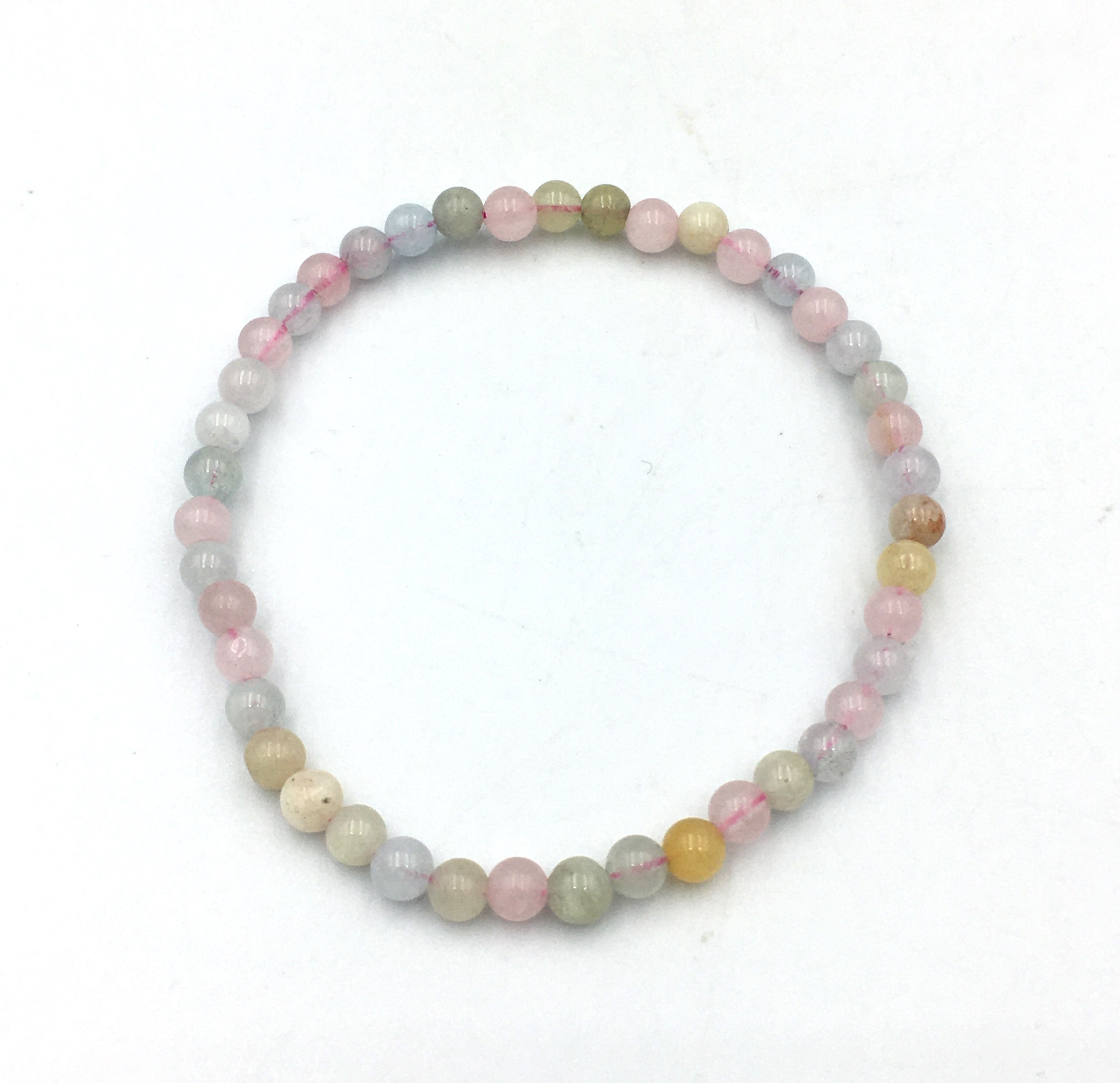 Morganite Mix 4 mm Bead Bracelet for smaller wrists