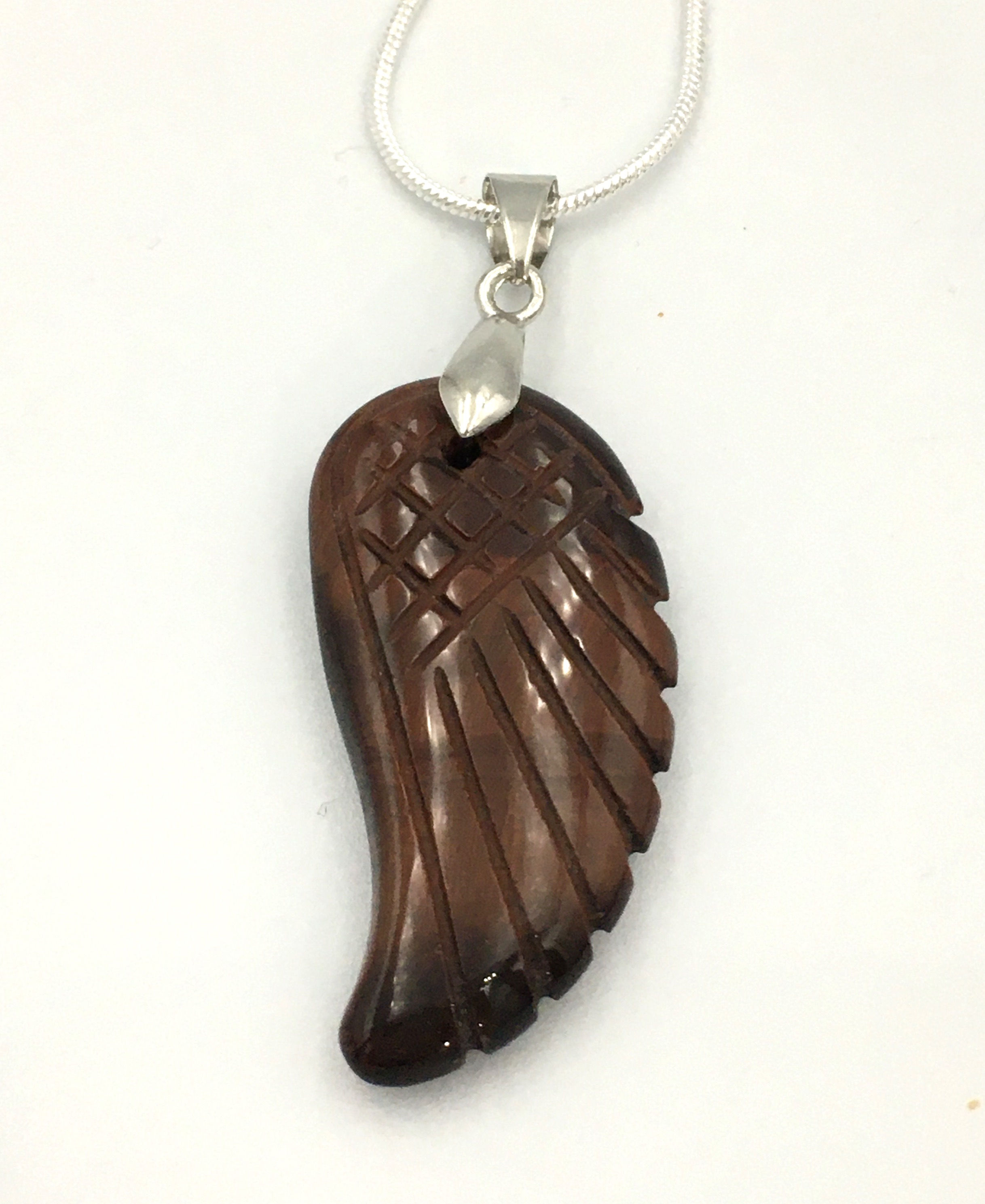 Red Tiger Eye Angel Wing Necklace