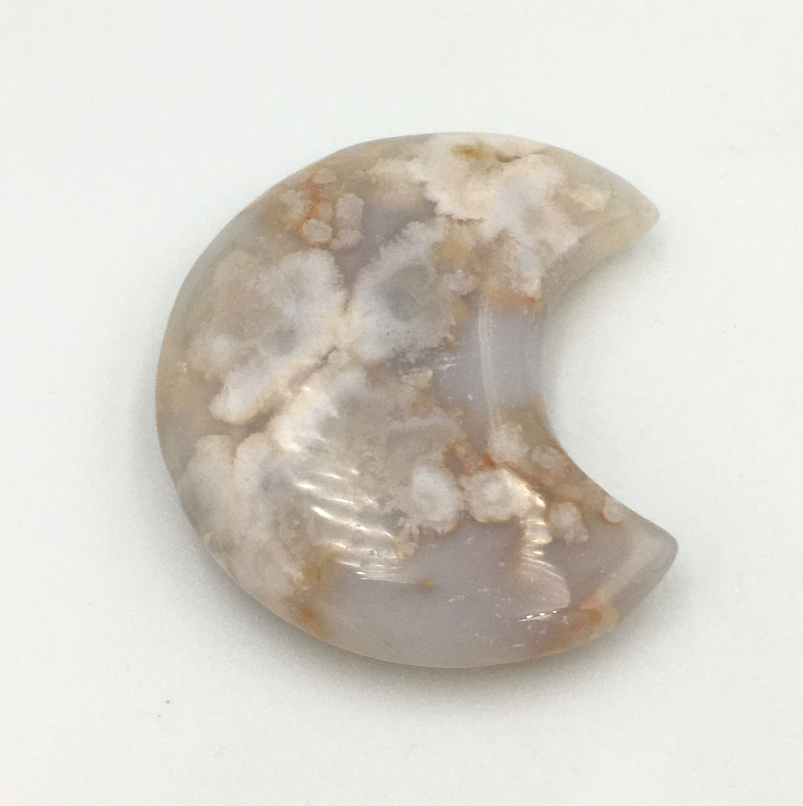 Flower Agate Crescent Moon