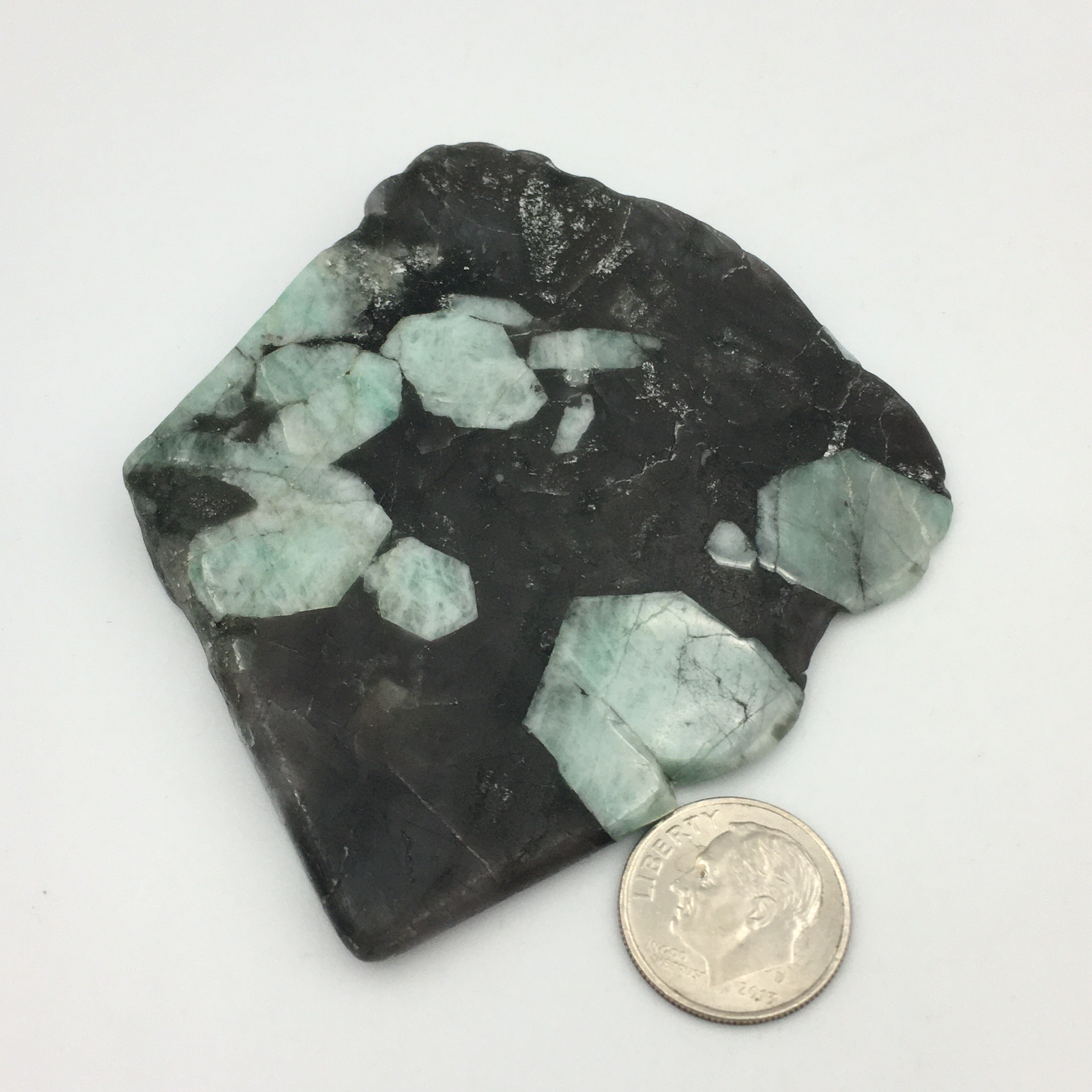 Emerald Semi Polished Flat Stone