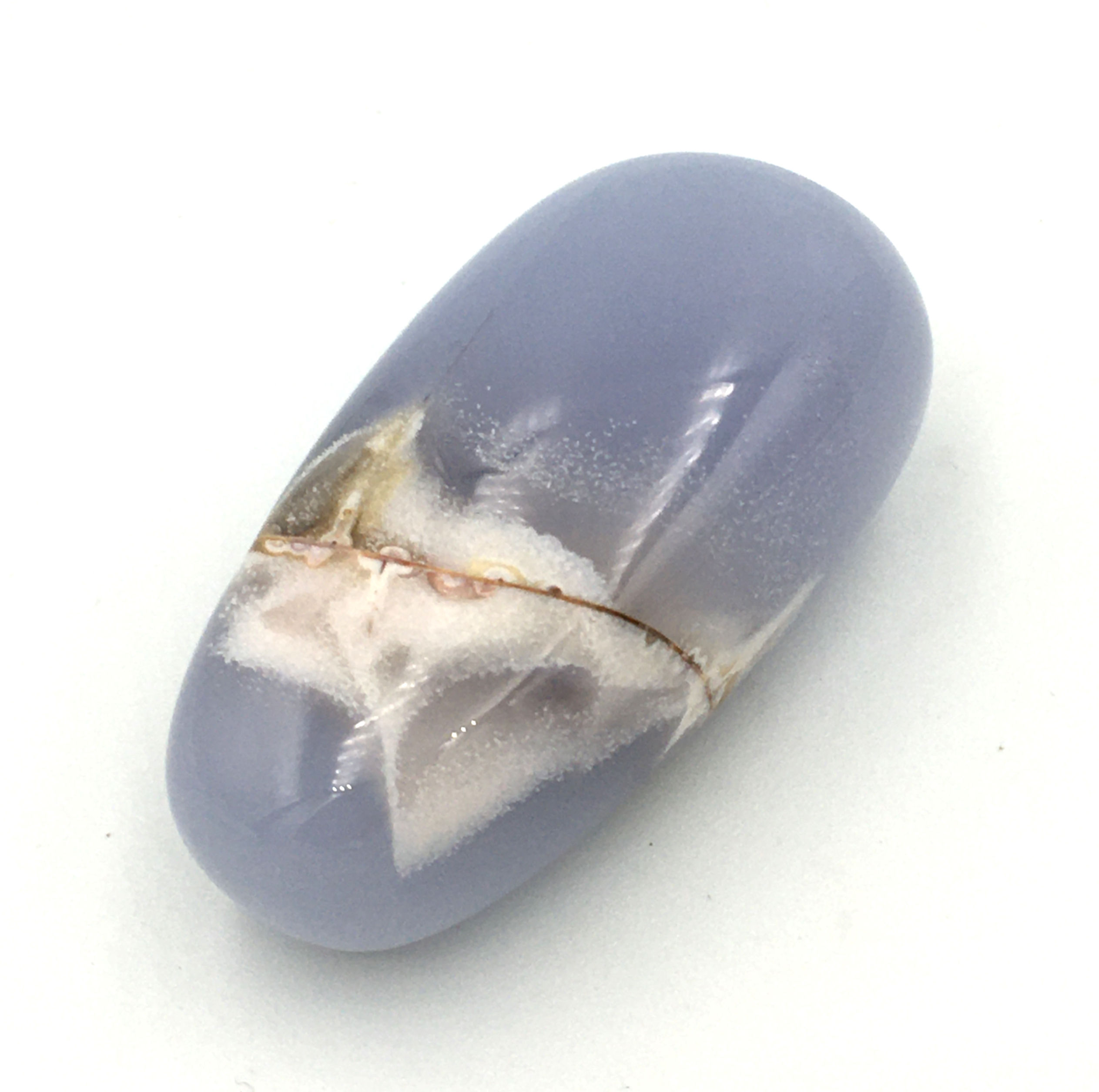 Blue Chalcedony Mini Palm Stone / Pebble