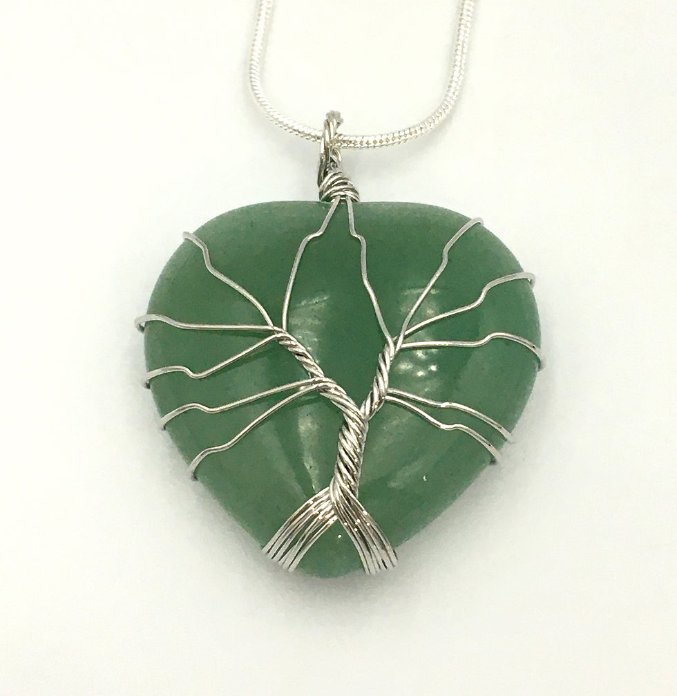 Green Aventurine Wire Wrapped Heart Shaped Necklace