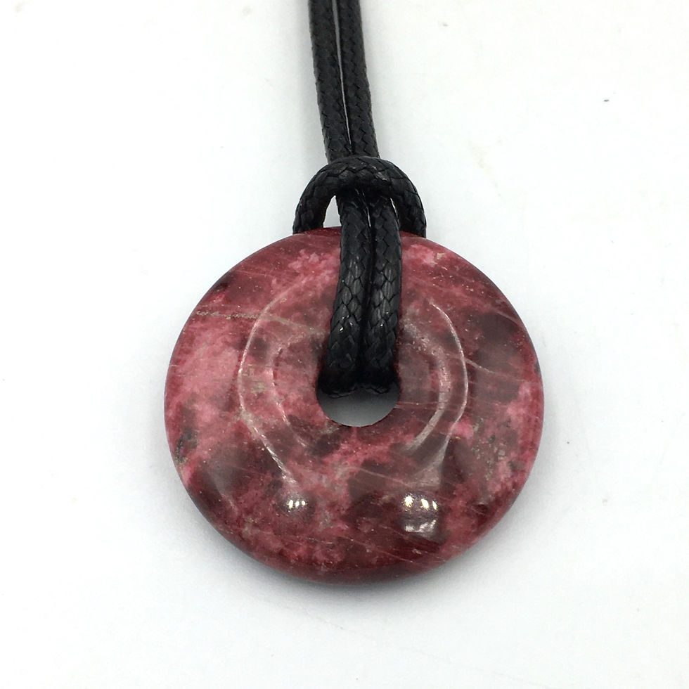 Thulite from Norway Donut Shaped Necklace - Approx. 30mm