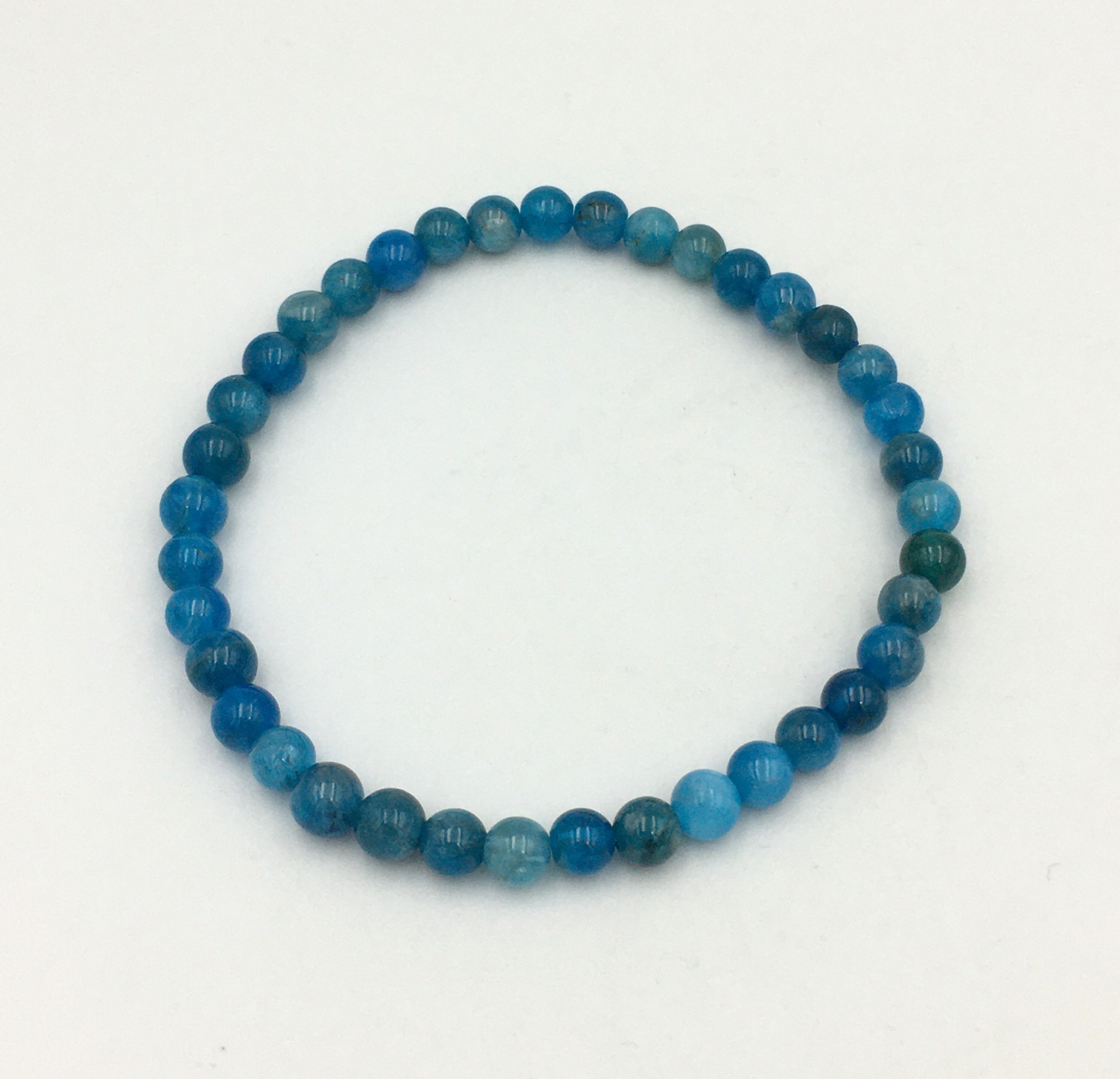 Blue Apatite Bracelet with 4 mm beads