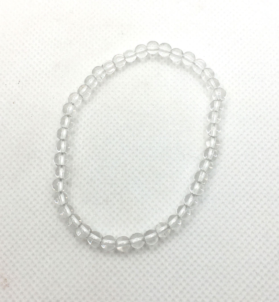 Clear Quartz Bracelet with 4 mm Beads