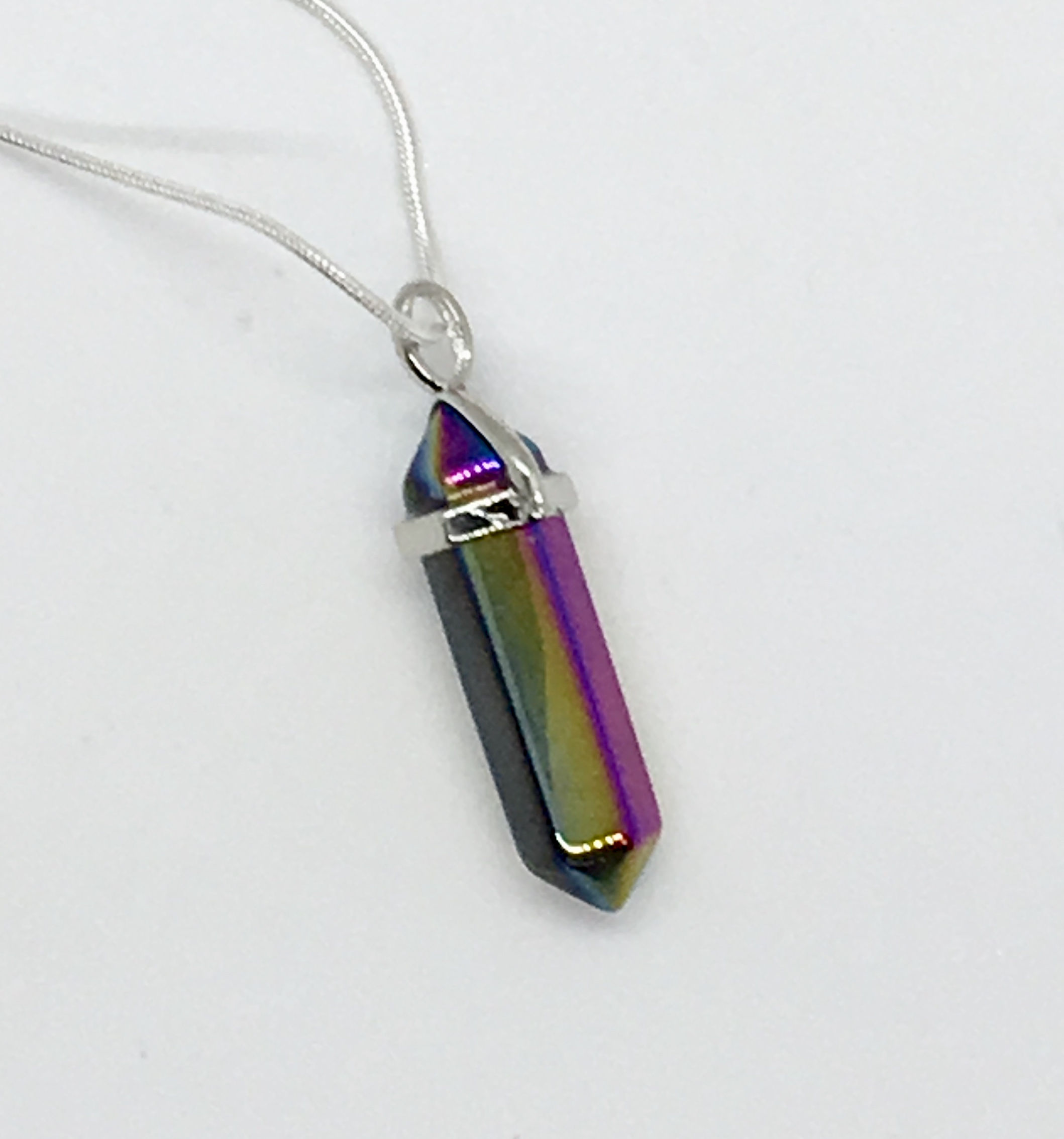 Titanium Aura Quartz Double Terminated Necklace