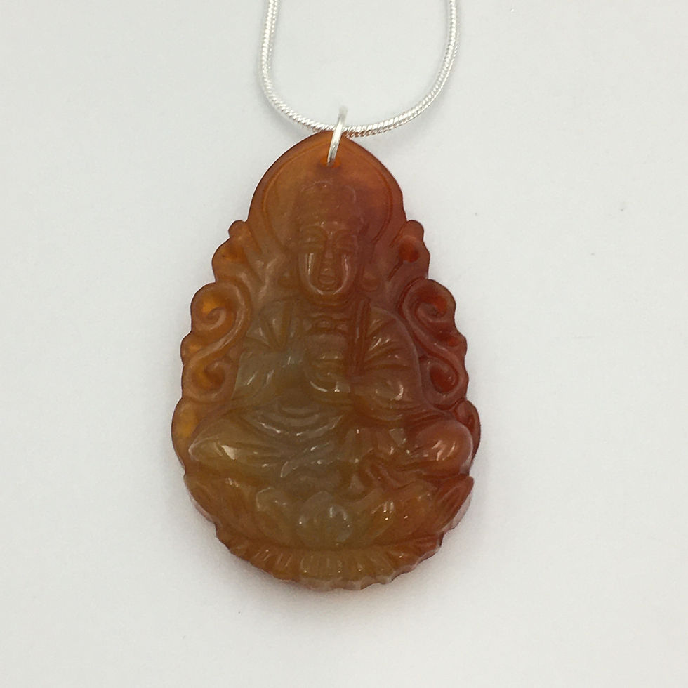Carnelian Necklace with carved Quan Yin