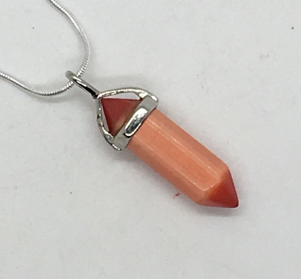 Orange Cat's Eye Double Terminated Necklace