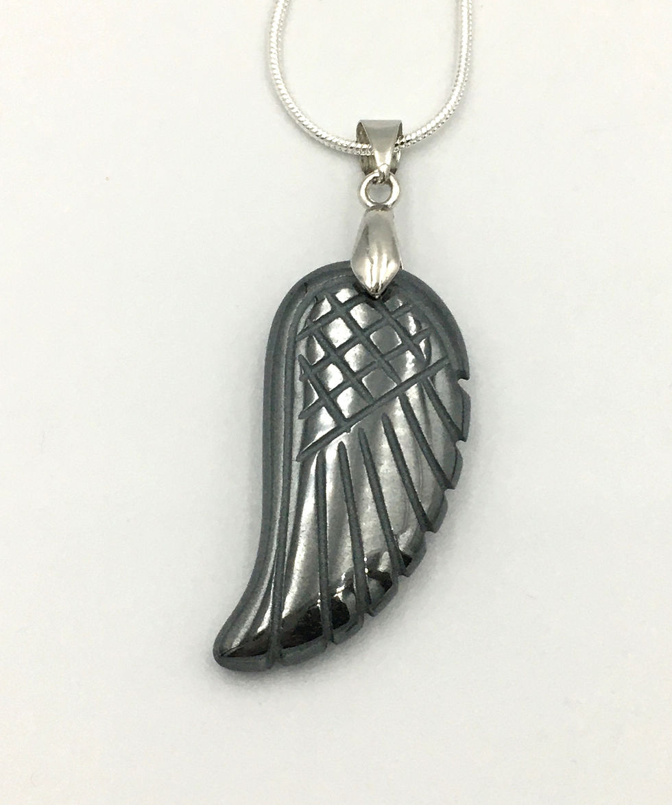 Hematite Angel Wing Necklace
