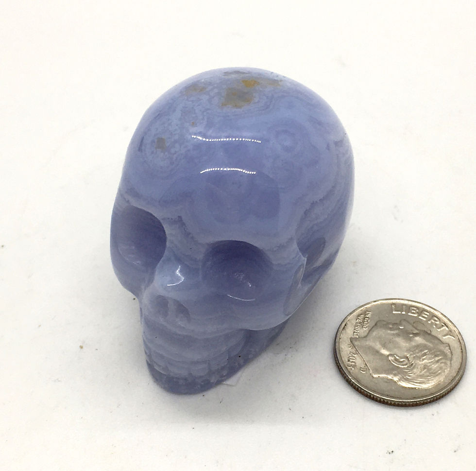 Blue Lace Agate 1 1/2" Skull