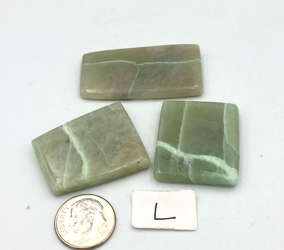 Thumbnail: Garnierite AKA Green Moonstone Flat Smooth Stone