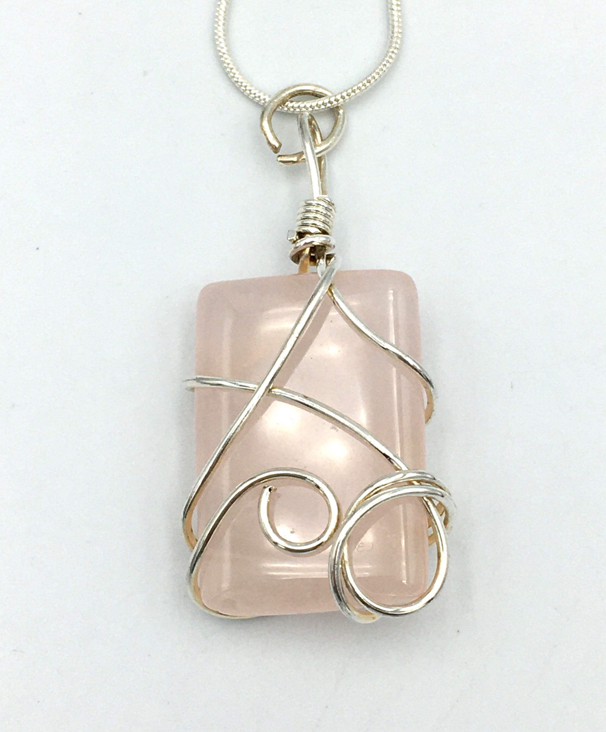 Rose Quartz Wire Wrapped Necklace