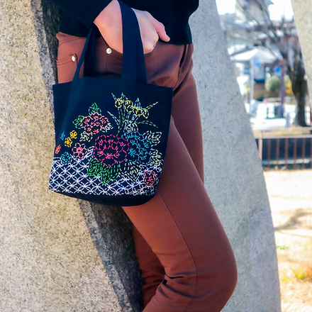 Sashiko mini tote | 丸益西村屋