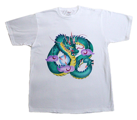 匿名配送❣️己龍　Royz コドモドラゴン Tシャツ　タオル 友禅染めTシャツ 雲龍・緑 | 丸益西村屋