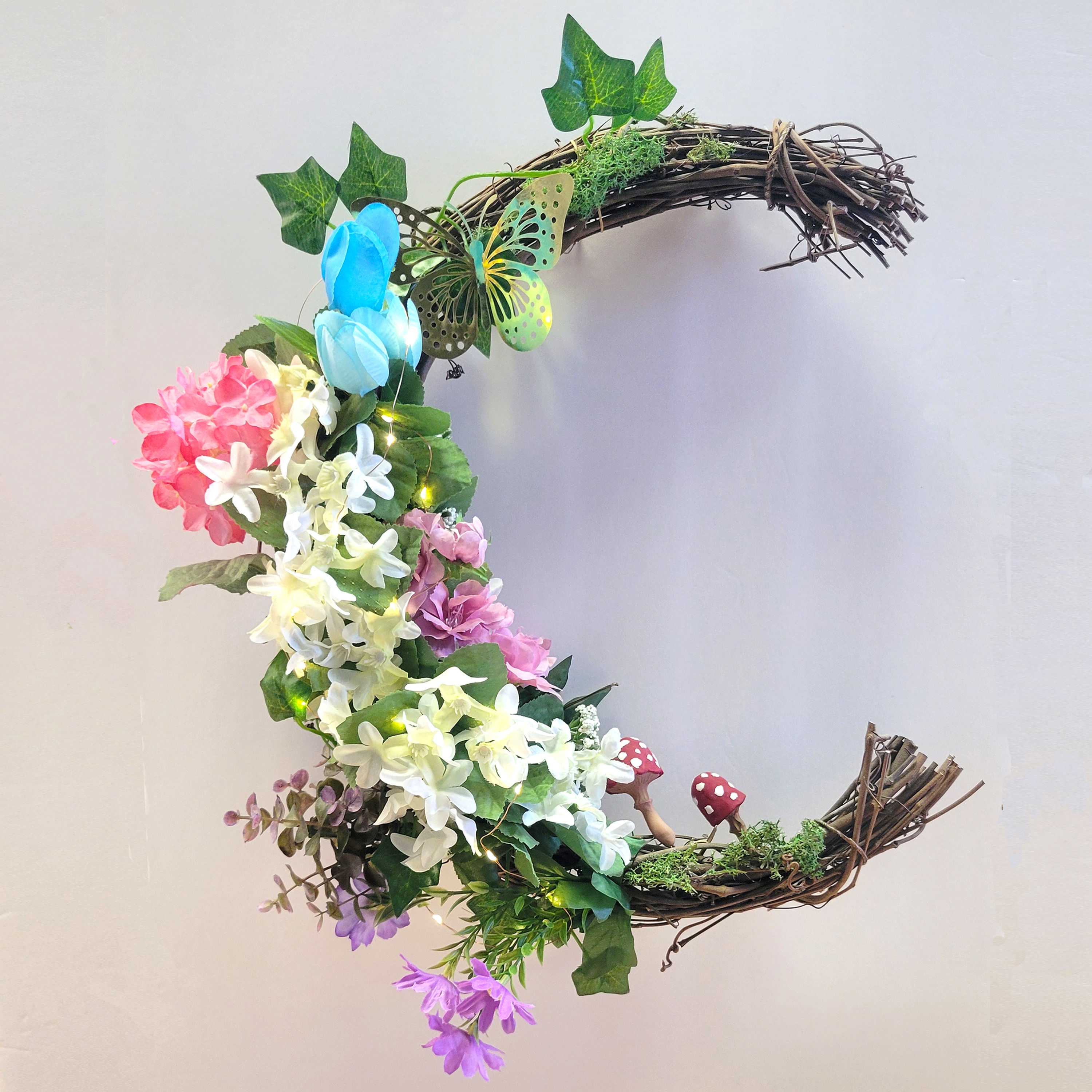 Toadstool Mushroom Fairy Moon Wreath