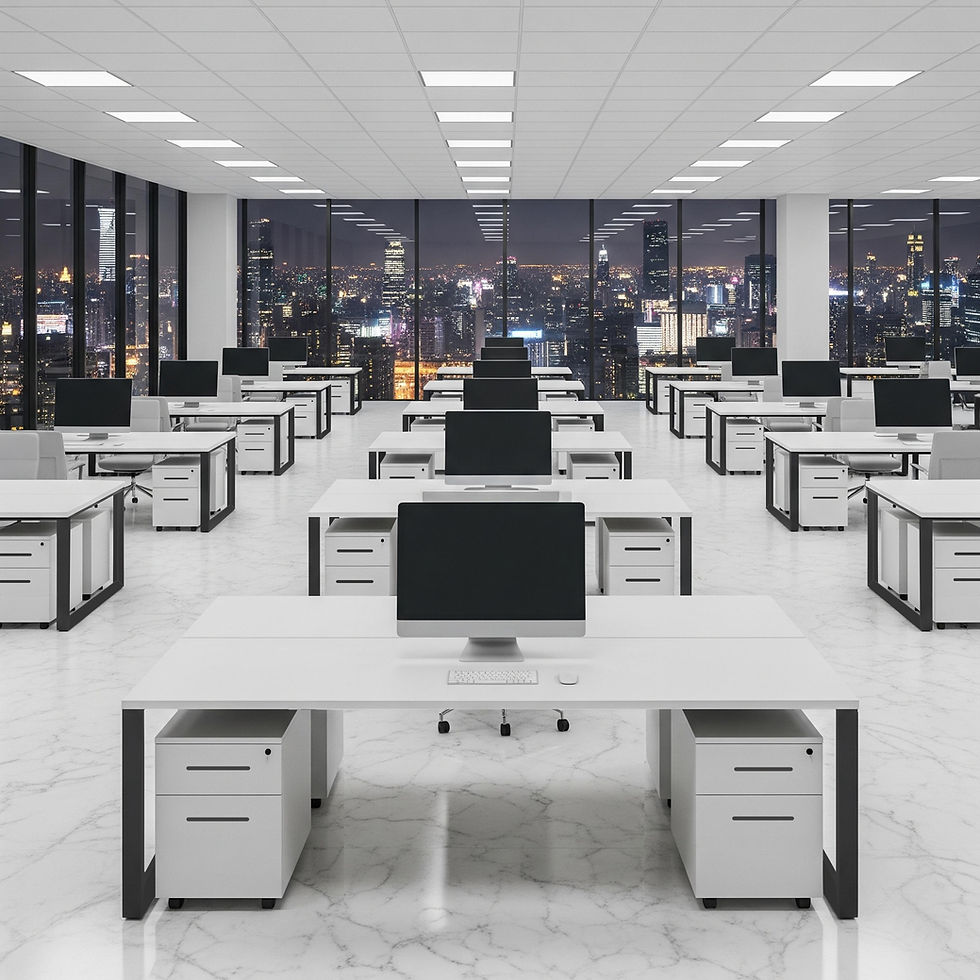 Aloha Open office-24x72 tops with 48 inch black o-legs