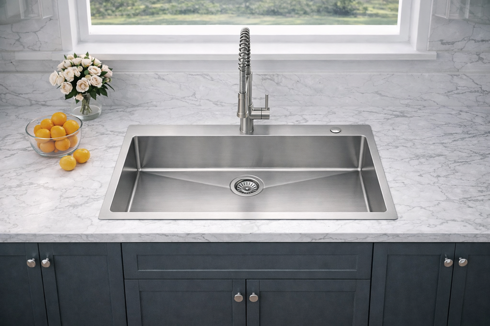 Stone Concepts 32 in. Topmount Drop-in Single Bowl Stainless Steel Kitchen Sink - lifestyle