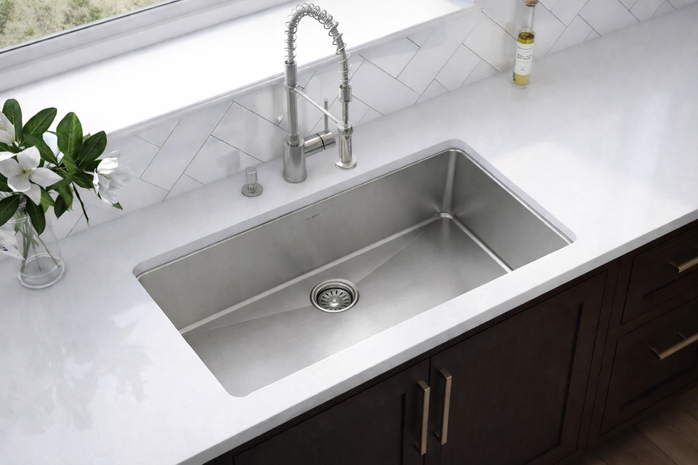 Stone Concepts 30 in Undermount Drop-in Single Bowl Stainless Steel Kitchen Sink - lifestyle