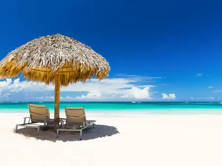 Beach chairs on a beautiful day