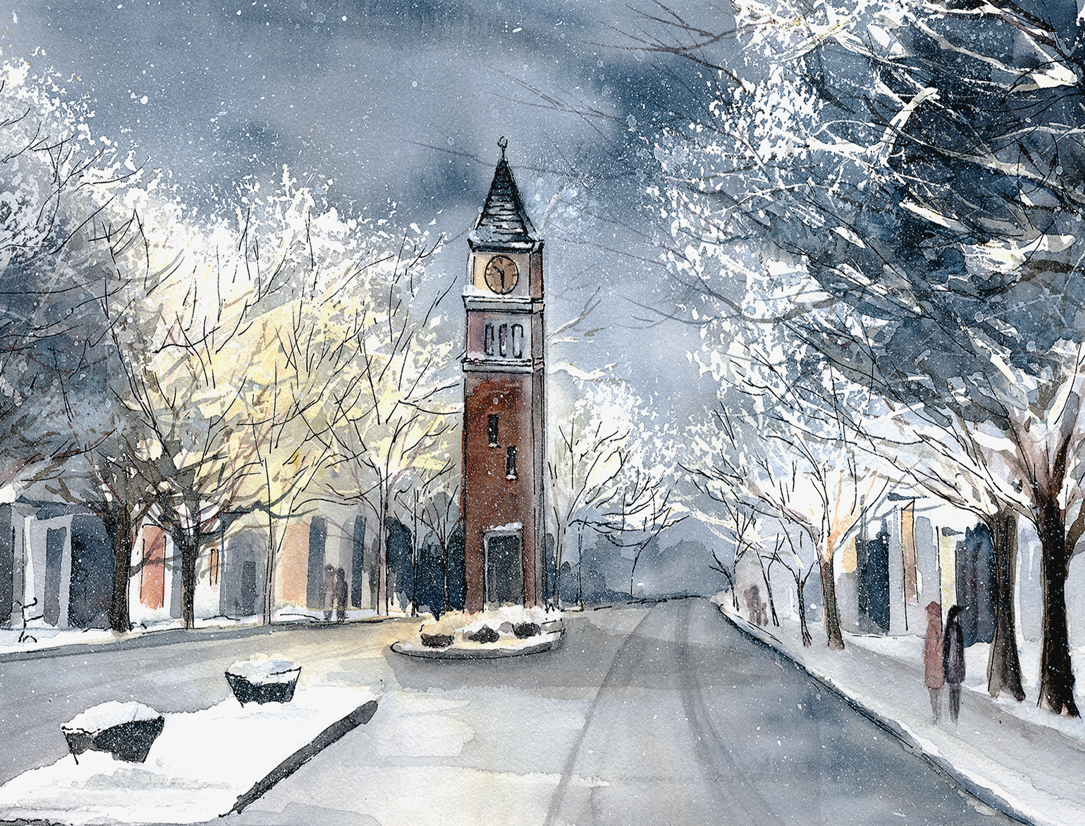Snowy Night in Niagara on the Lake
