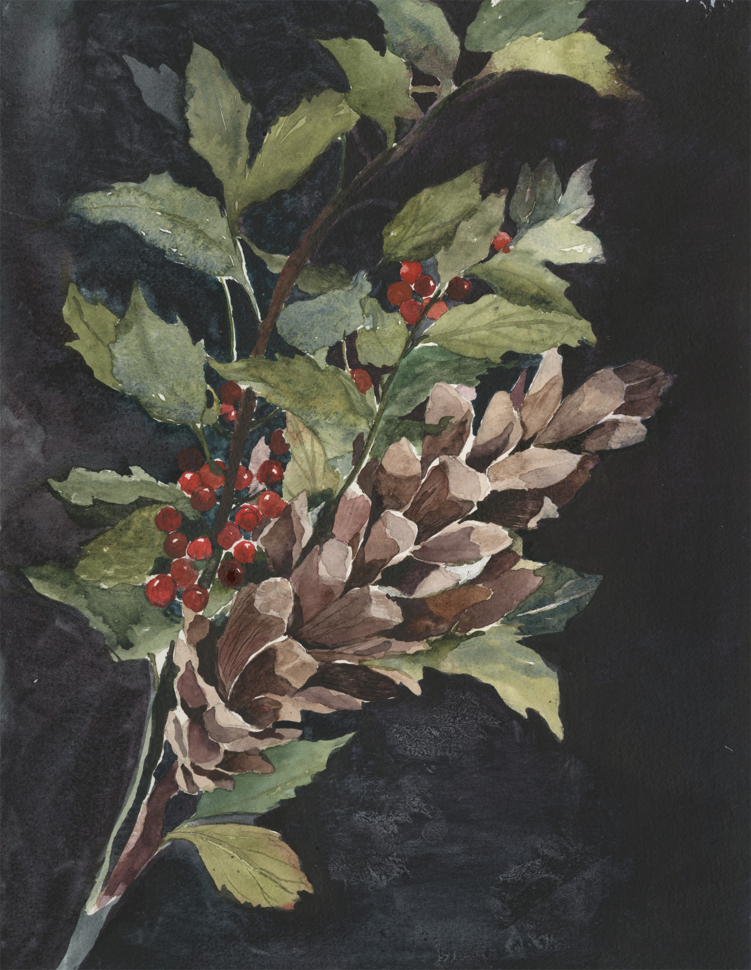 Pine Cone & Holly