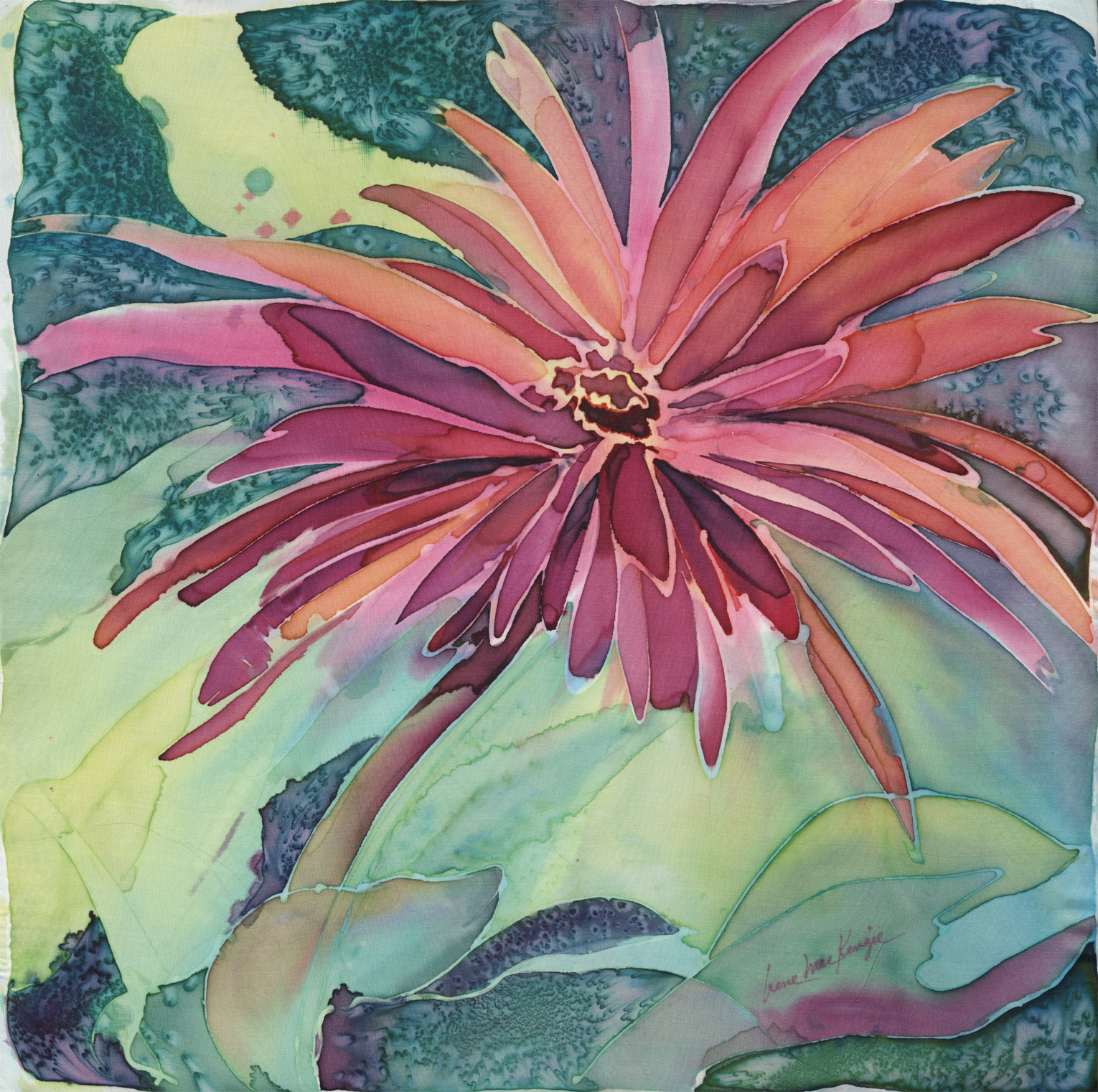Gerbera on Silk