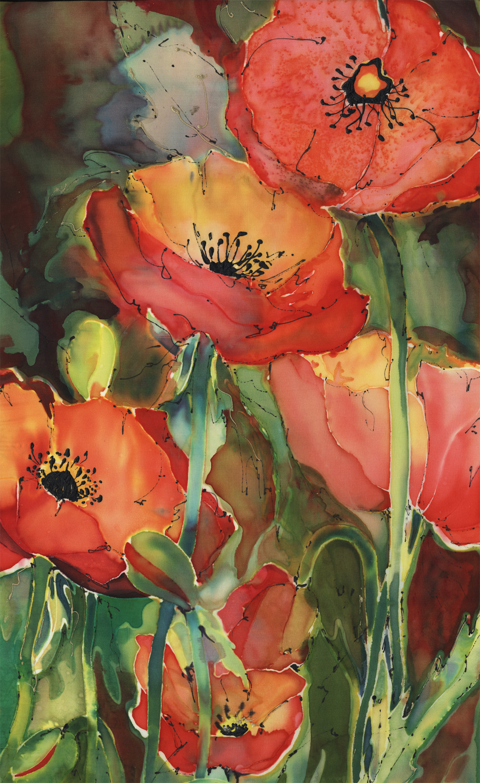 Poppies on Silk