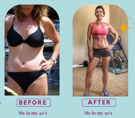 Nancy Leeds Gribble before and after plant-based coaching transformation from her 40s to her 50s