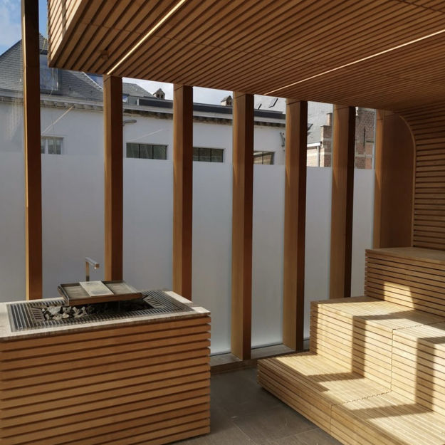 Raamfolie in sauna zandstraal