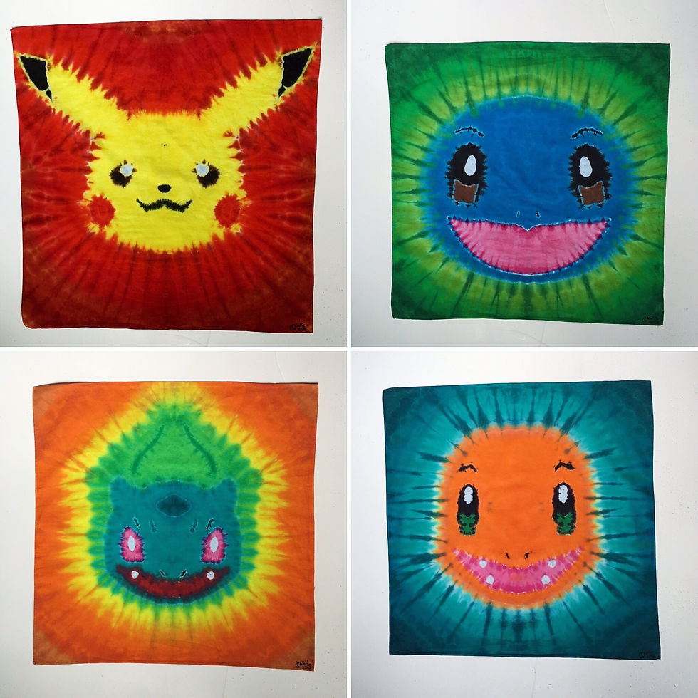 Pokemon Tie-Dye Bandanas