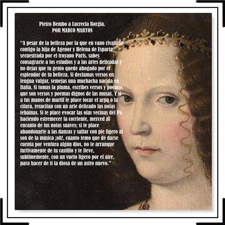 Pietro Bembo a Lucrecia Borgia. po Marco Martos